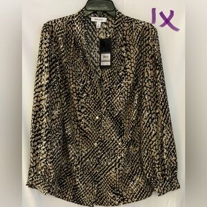 Nine West Black and Tan Patterned Blazer